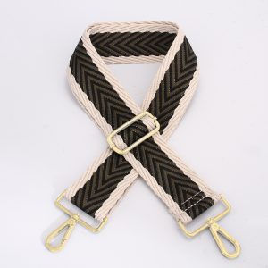 Khaki/Gold  V Woven Bag Strap