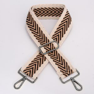 Nude/Gunmetal V Woven Bag Strap