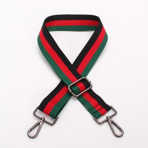 Black/Red/Green Gunmetal Bag Strap