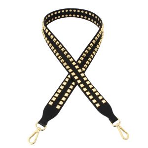 NEW Black Stud Strap/Gold