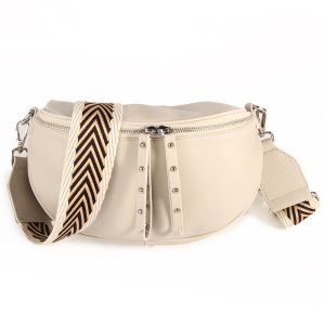 Obsessed Sand/ Silver Crossbody Bag