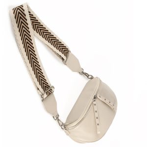 Obsessed Sand/ Silver Crossbody Bag