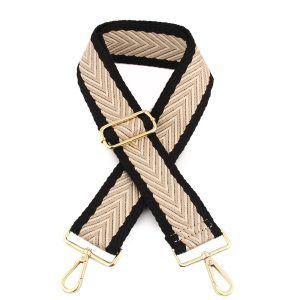 Nude/Gold V Woven Bag Strap