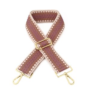 Plum/Gold Dot Woven Bag Strap