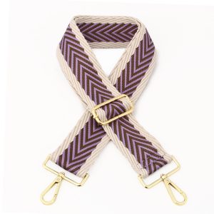 Lilac/Gold V Woven Bag Strap