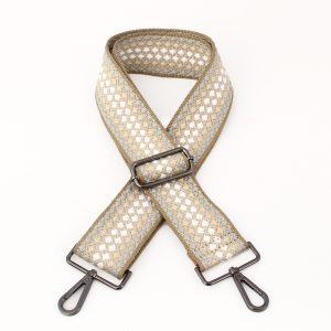 Pastel/Gunmetal Dot Woven Bag Strap