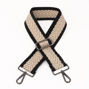 Nude/Gunmetal V Woven Bag Strap